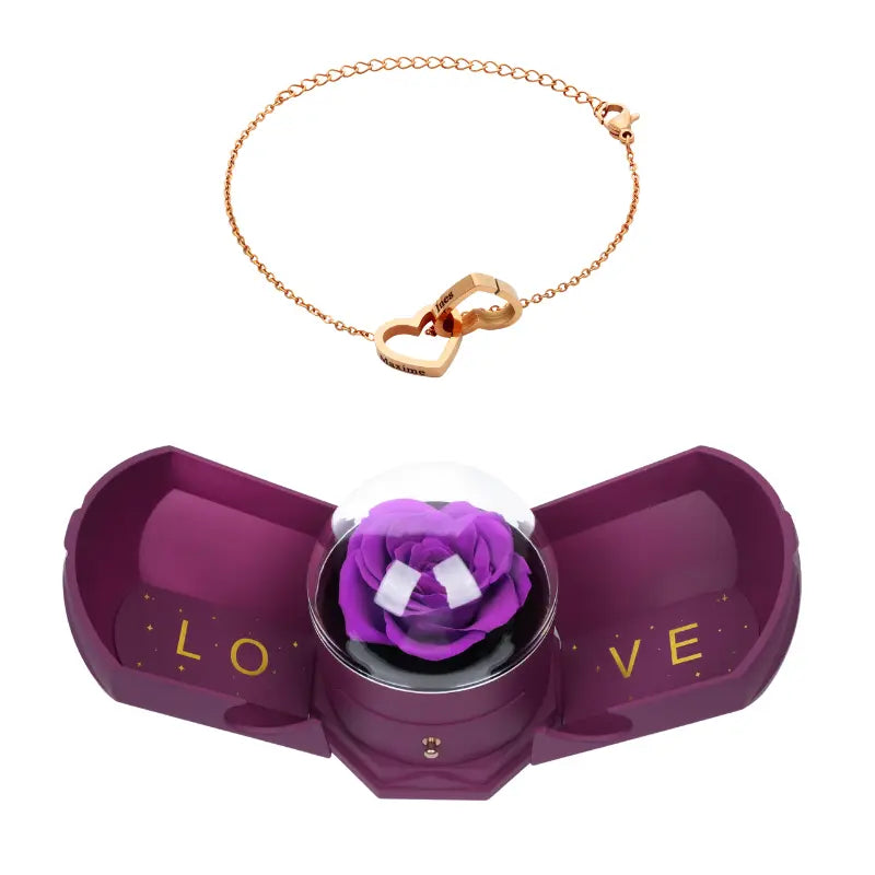 Harmonie Rose Éternelle Coffret with Gravé Bracelet