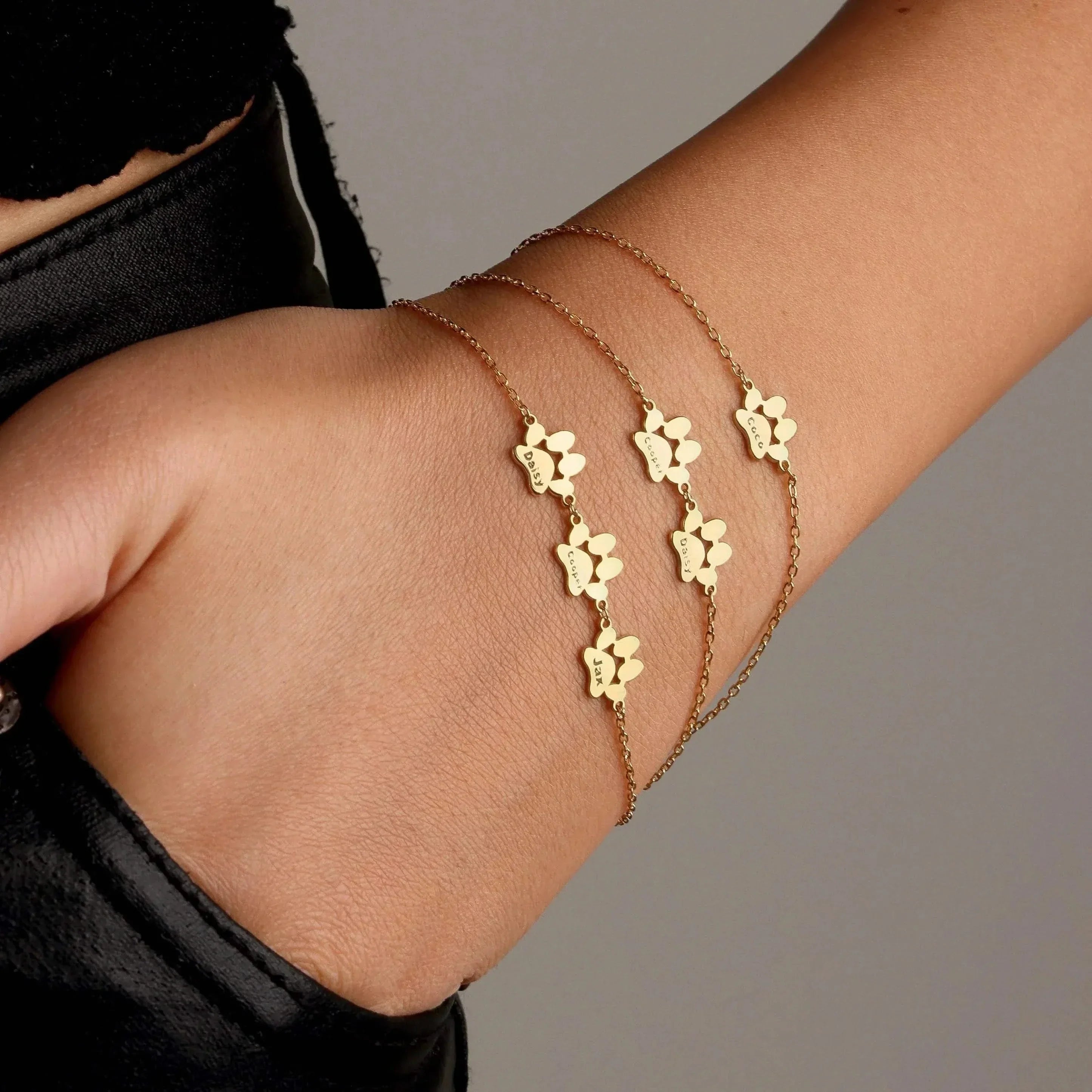 Bracciale a zampa personalizzato con nome