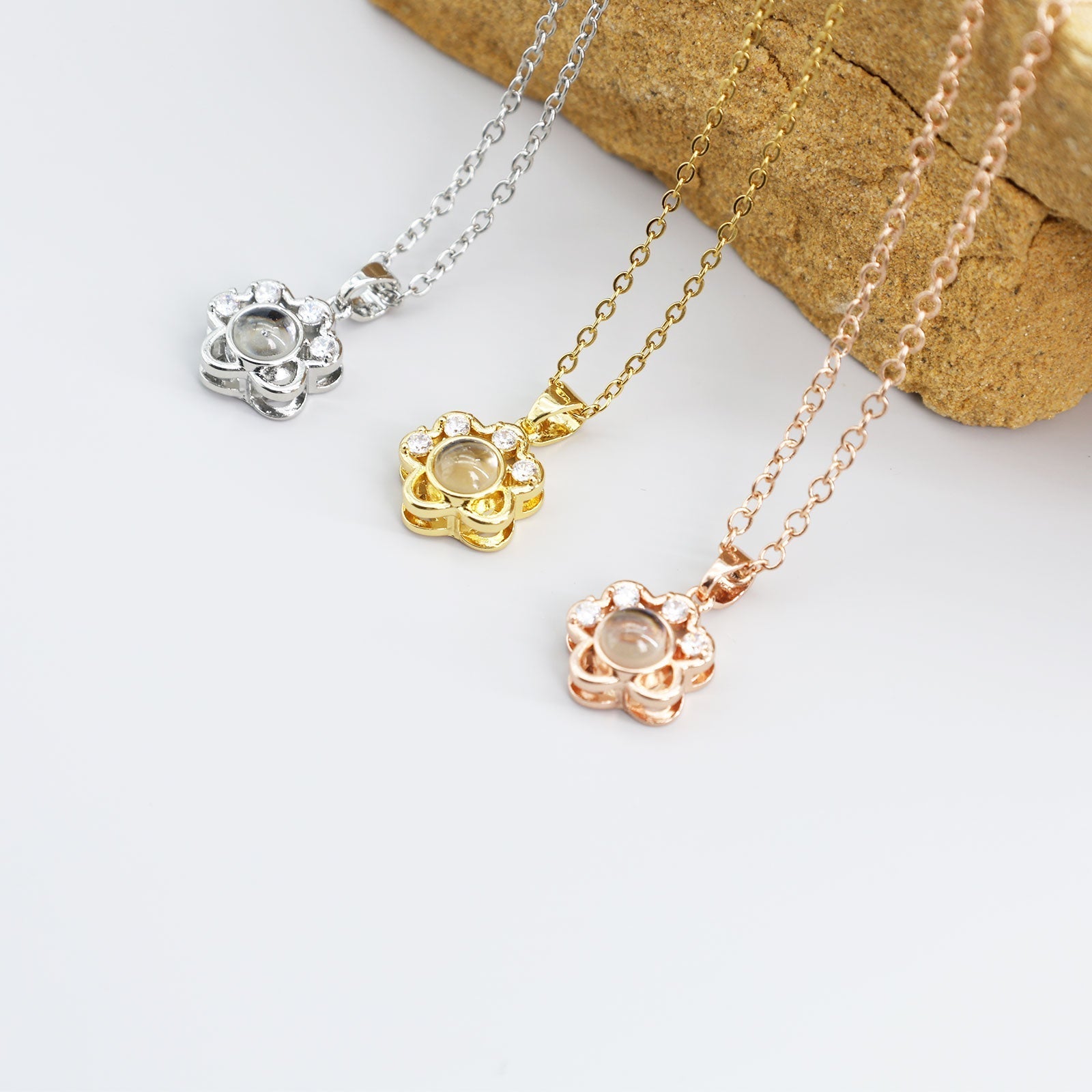Personalized cat paw keepsake necklace
