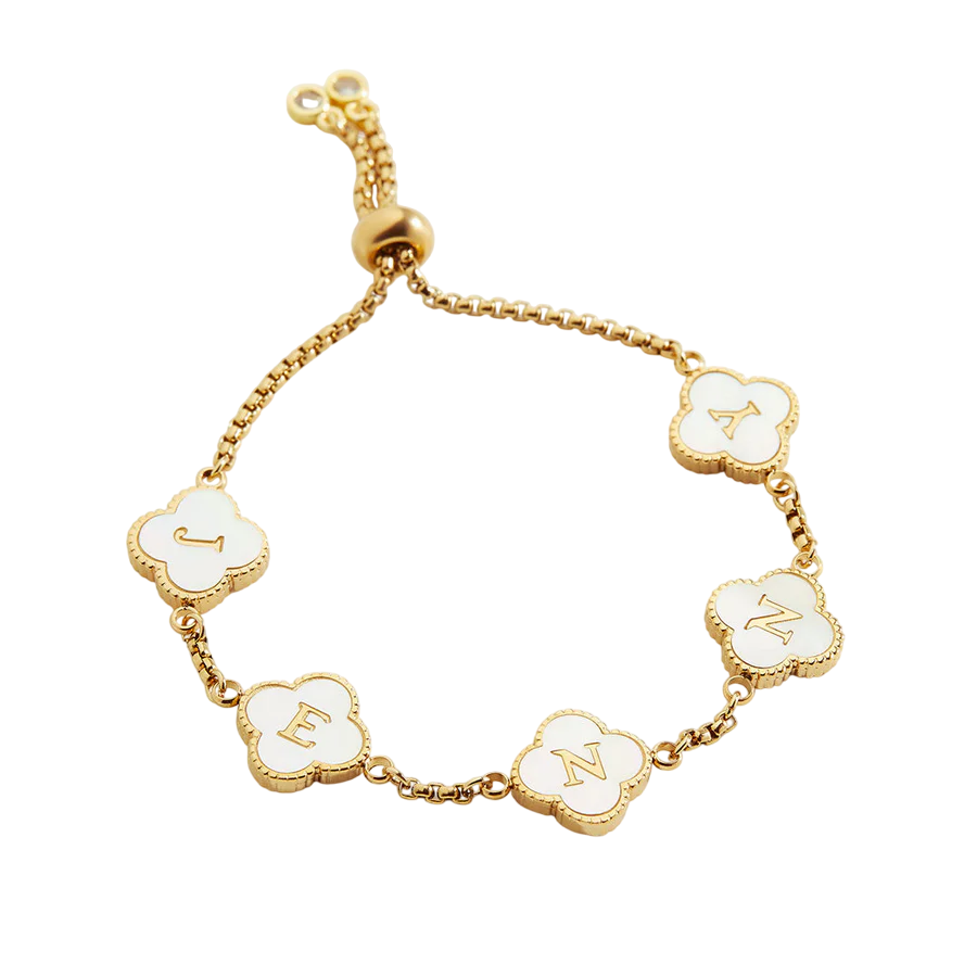 Personalized Clover Name Bracelet