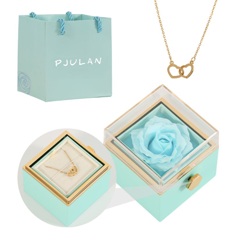 Coffret Rose Éternelle with Collier Gravé