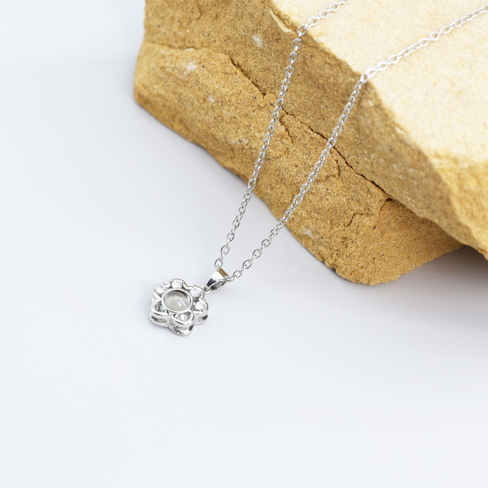 Personalized cat paw keepsake necklace