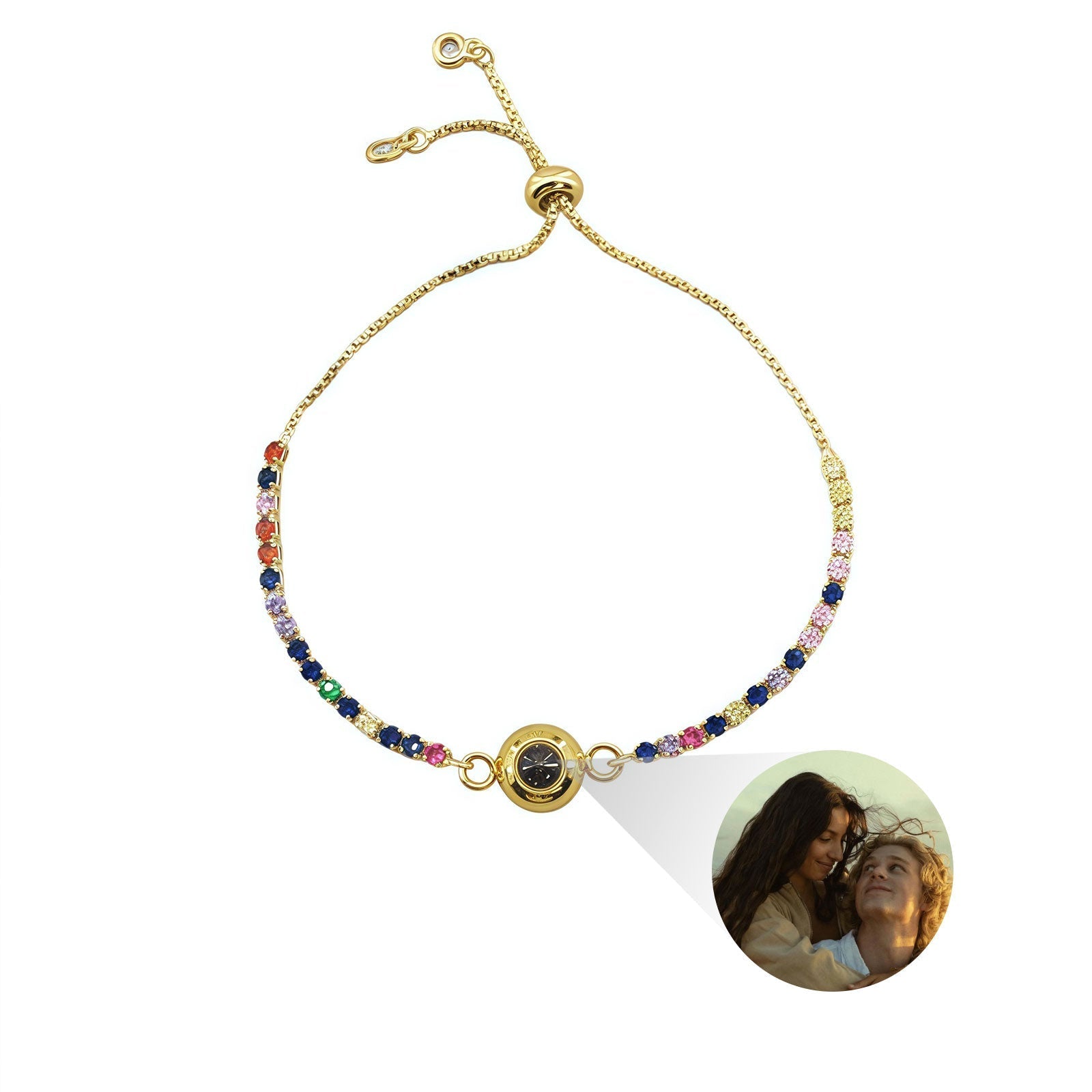 Colored Zircon Projection Bracelet