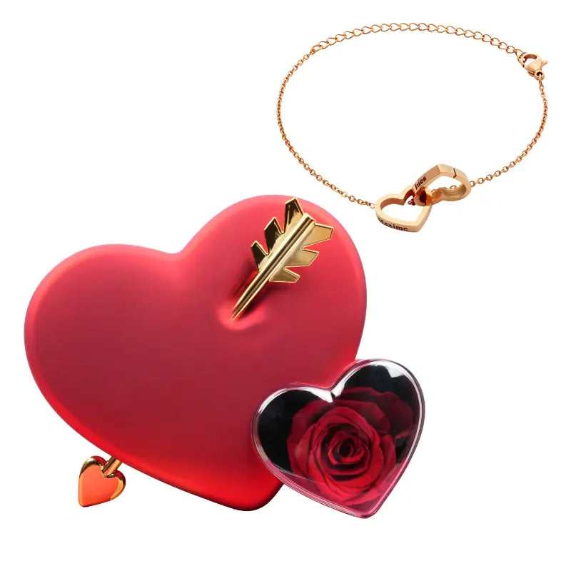 Coffret Amour Rose Éternelle with Gravé bracelet