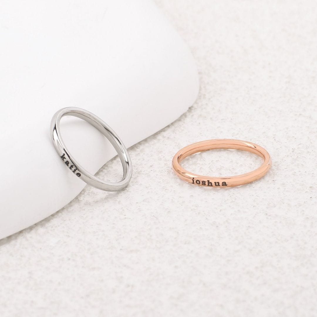 Name rings are compact and stackable