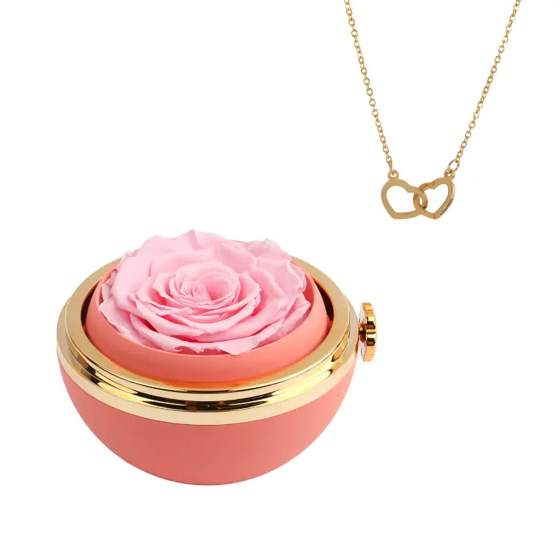 Passion Rose Éternelle Coffret with Collier Gravé