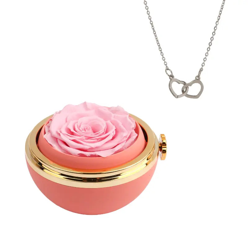 Passion Rose Éternelle Coffret with Collier Gravé