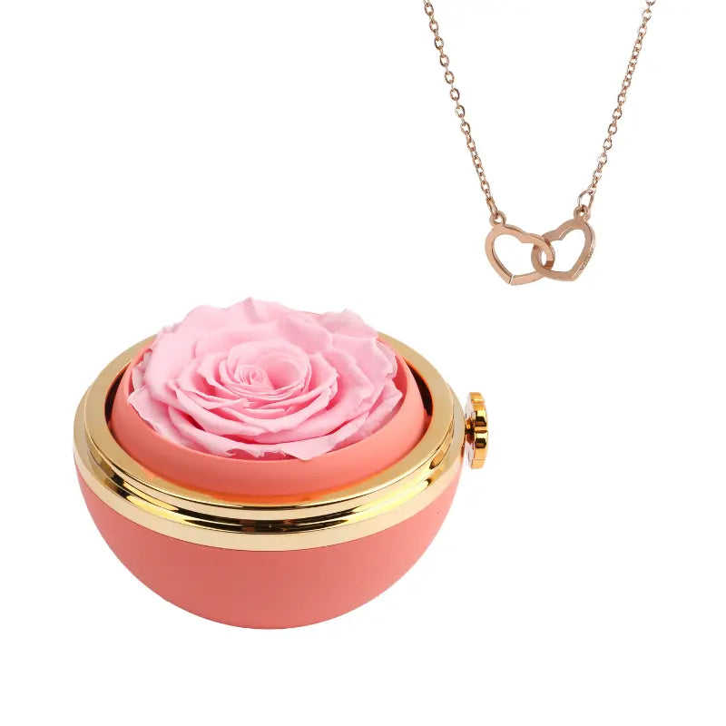 Passion Rose Éternelle Coffret with Collier Gravé