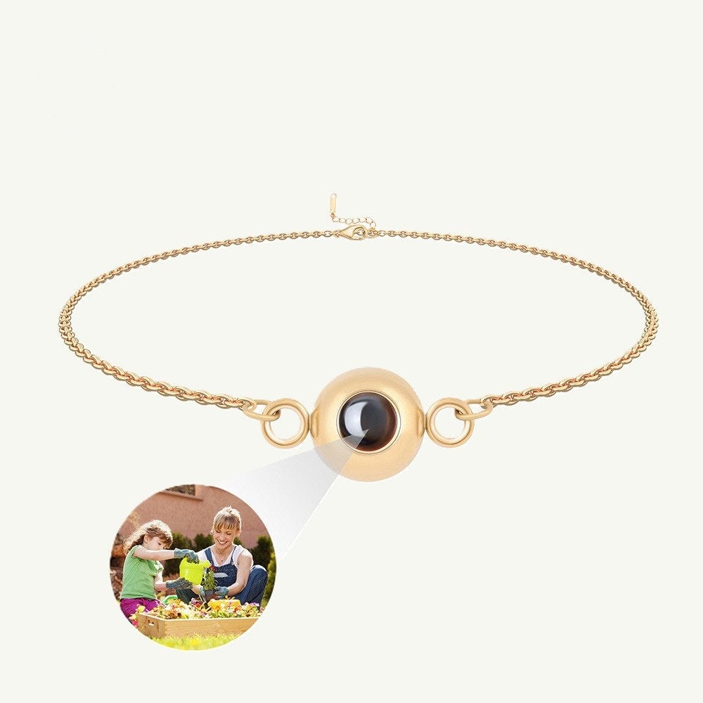 Personalized cable chain photo bracelet