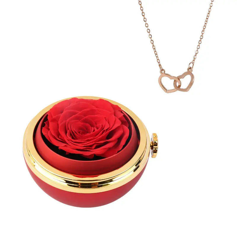 Passion Rose Éternelle Coffret with Collier Gravé