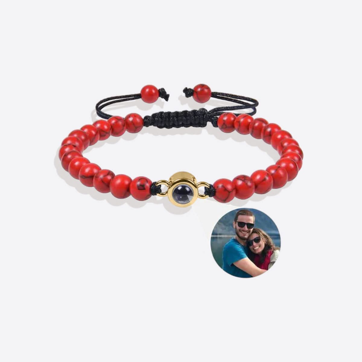 Photo and bead bracelet
