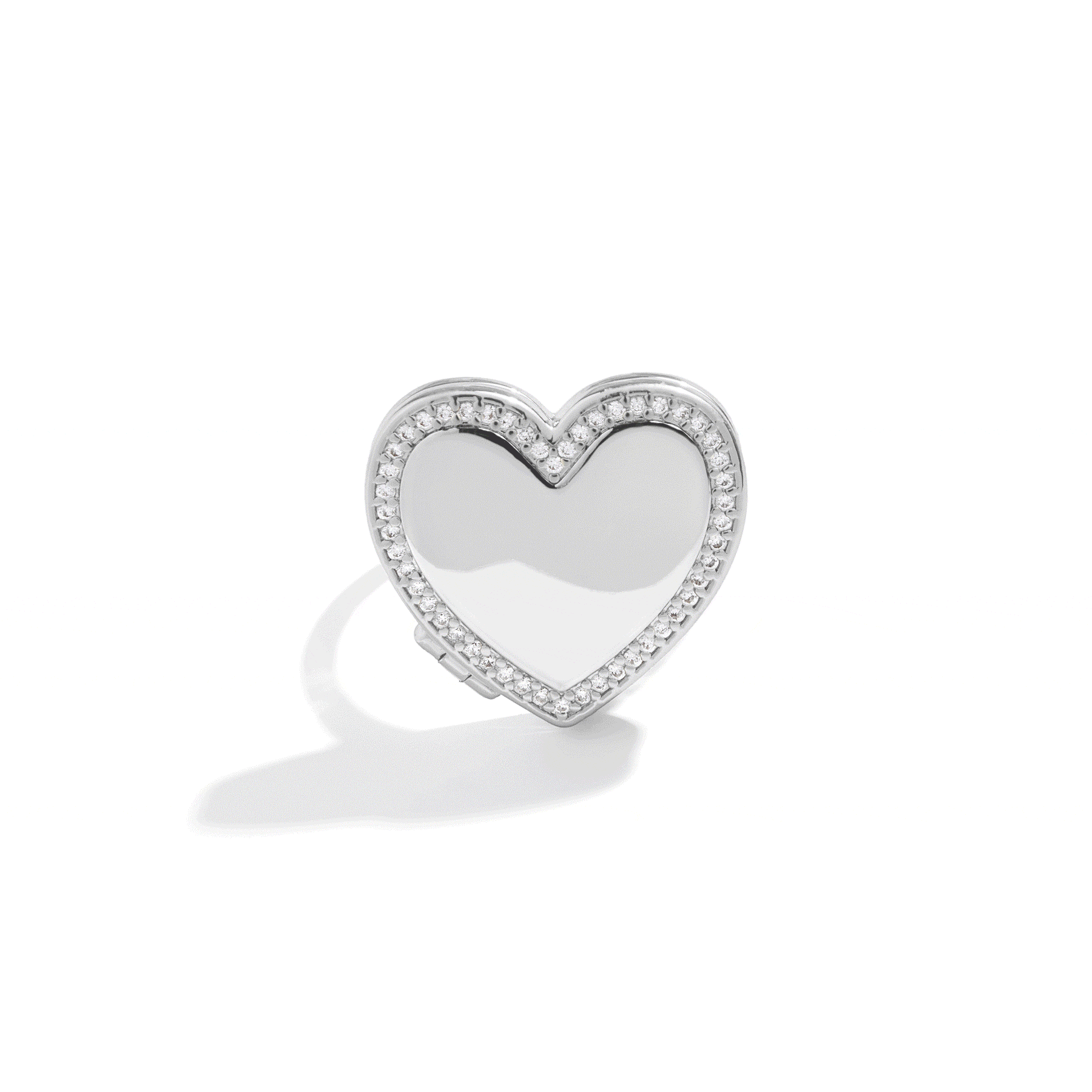 Personalized heart medallion ring
