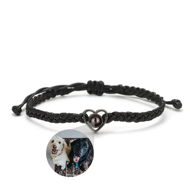 Adjustable Photo Heart Bracelet