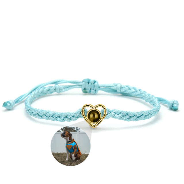 Adjustable Photo Heart Bracelet