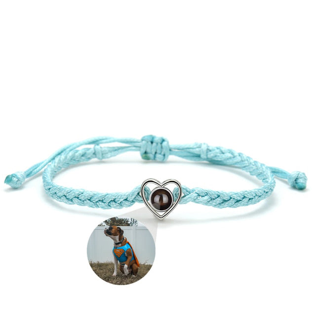 Adjustable Photo Heart Bracelet
