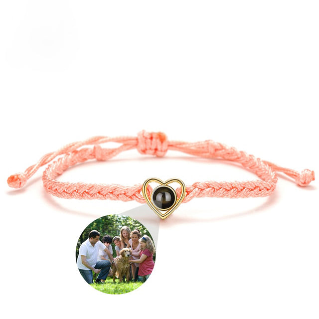 Adjustable Photo Heart Bracelet