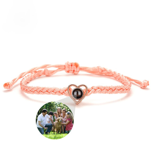 Adjustable Photo Heart Bracelet