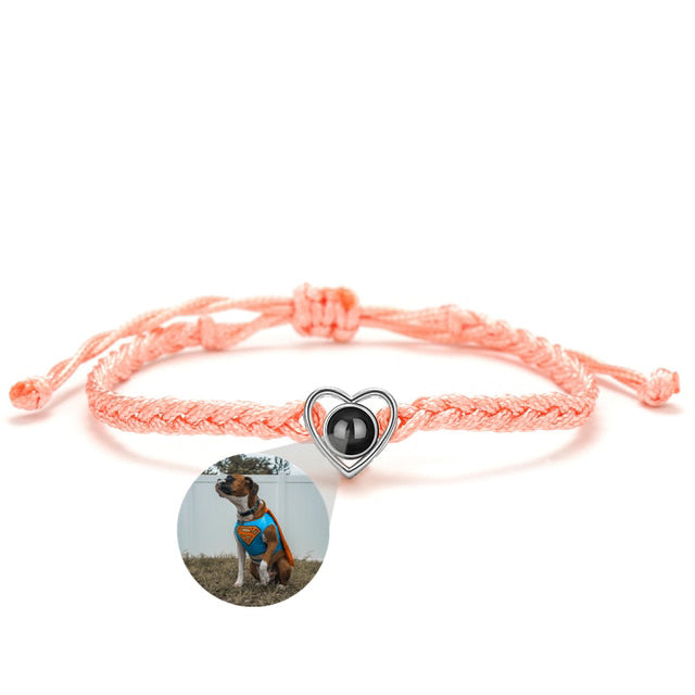 Adjustable Photo Heart Bracelet