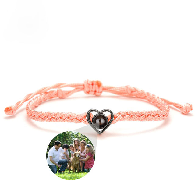 Adjustable Photo Heart Bracelet