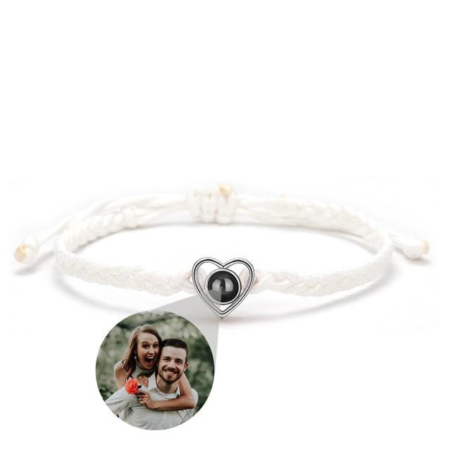 Adjustable Photo Heart Bracelet