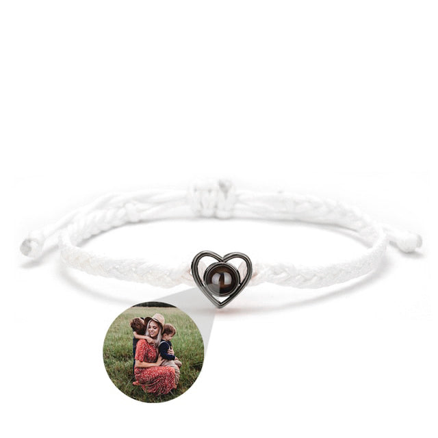 Adjustable Photo Heart Bracelet