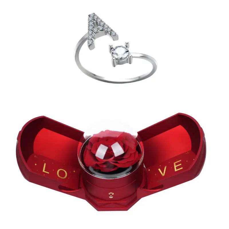 Coffret Harmonie Rose Éternelle with Initial Bague