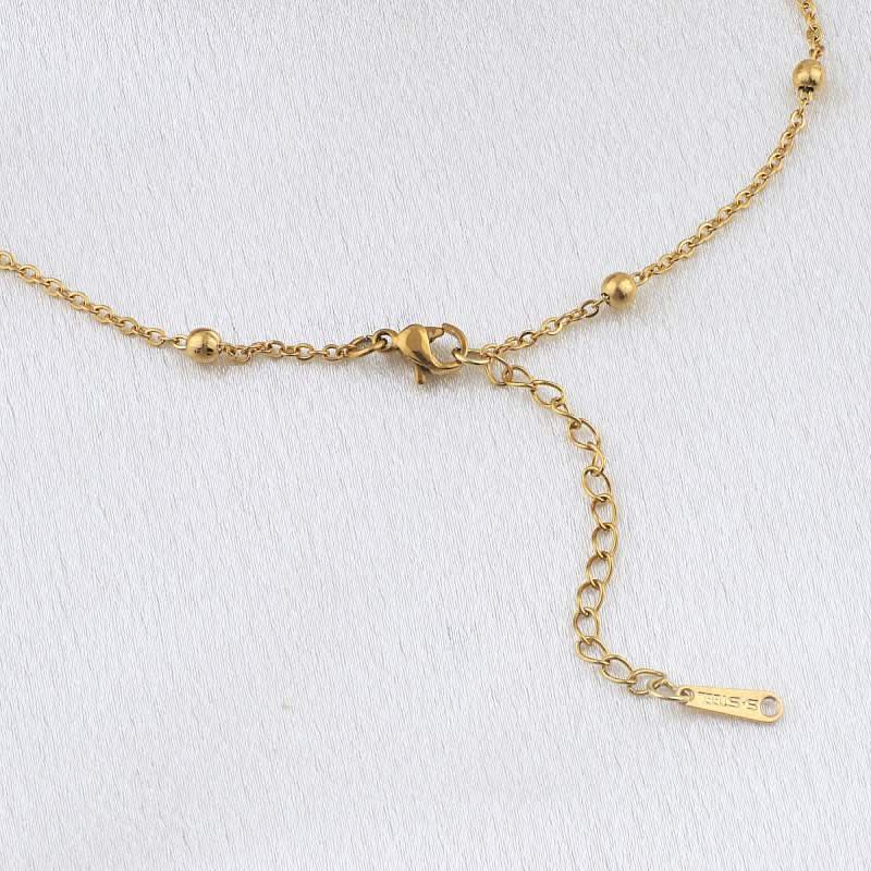 Initial and birthstone drop necklace