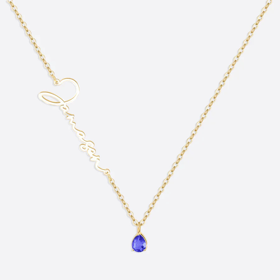 Handmade Birthstone Name Necklace