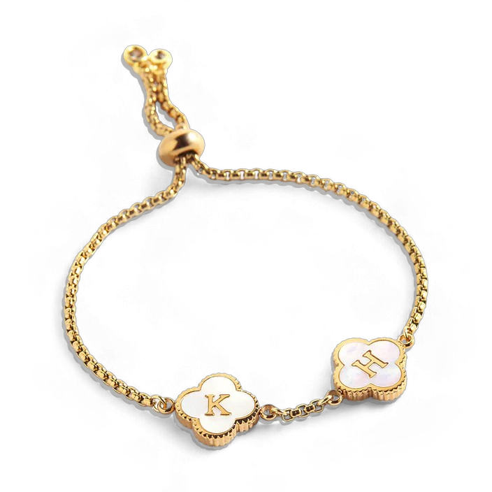 Personalized Clover Name Bracelet
