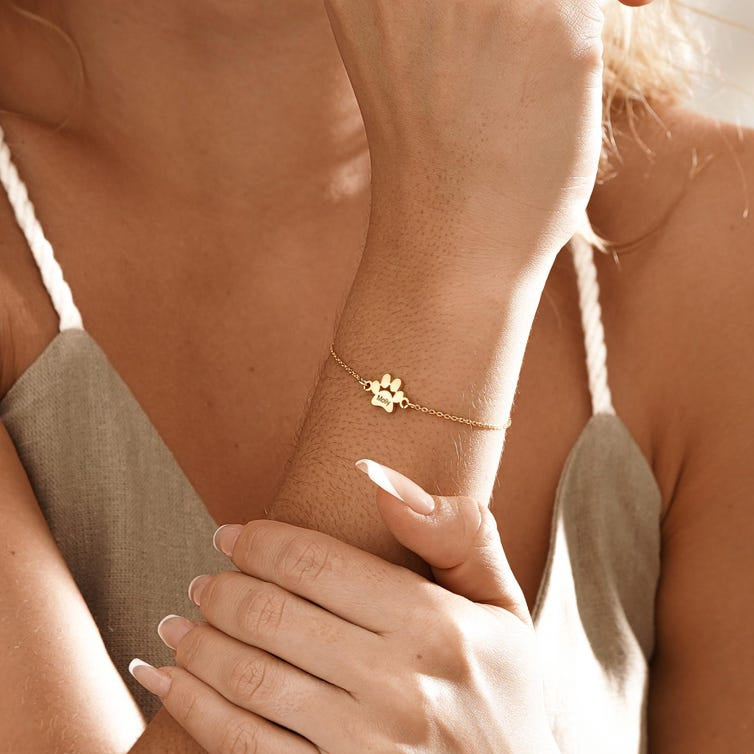 Bracciale a zampa personalizzato con nome