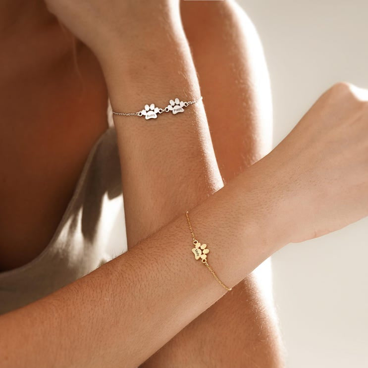 Bracciale a zampa personalizzato con nome