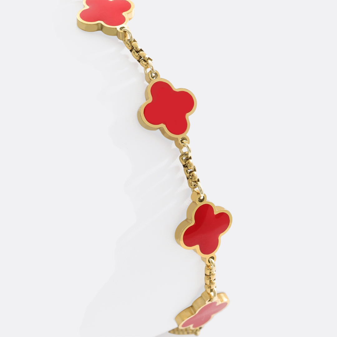 Clover enameled bracelet