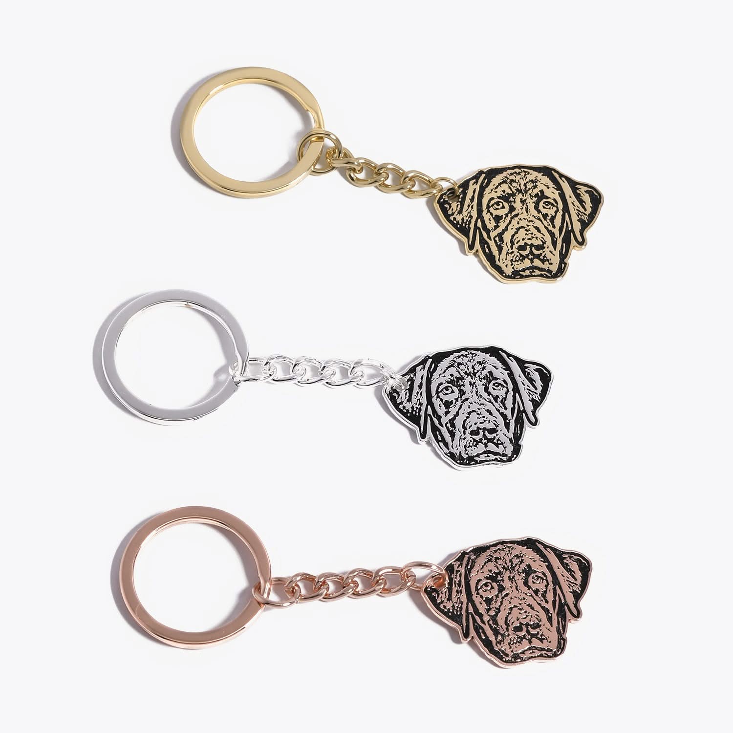 Keychain in the shape of a trimmed pet face