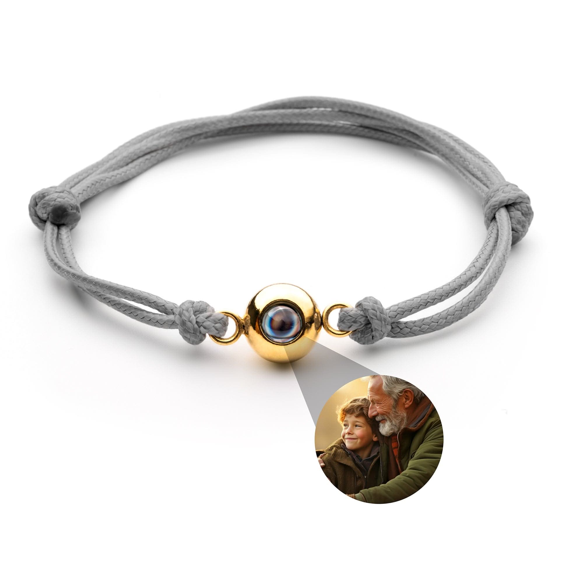Photo bracelet with your photo - sailor's knot