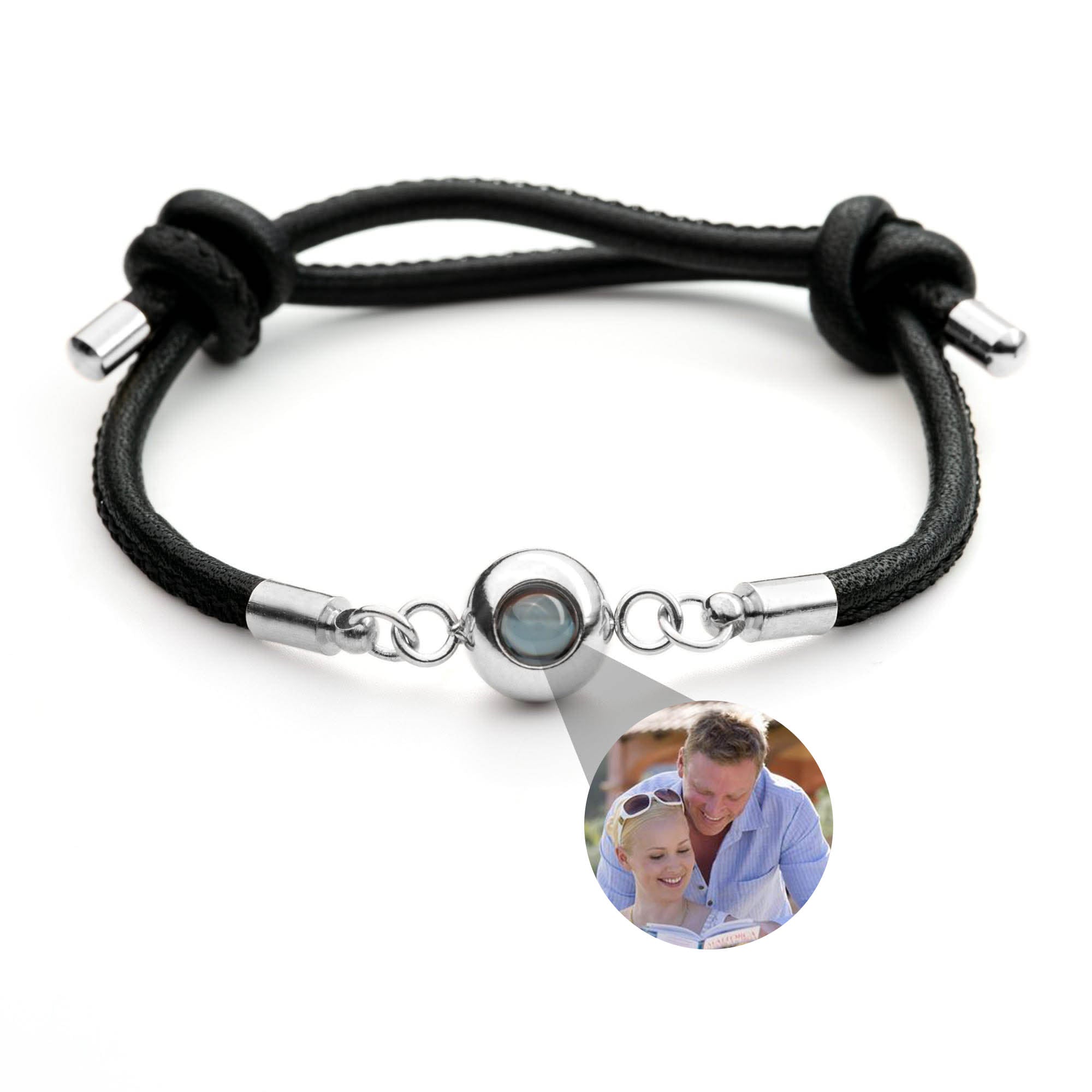 Photo bracelet with your own photo - leather