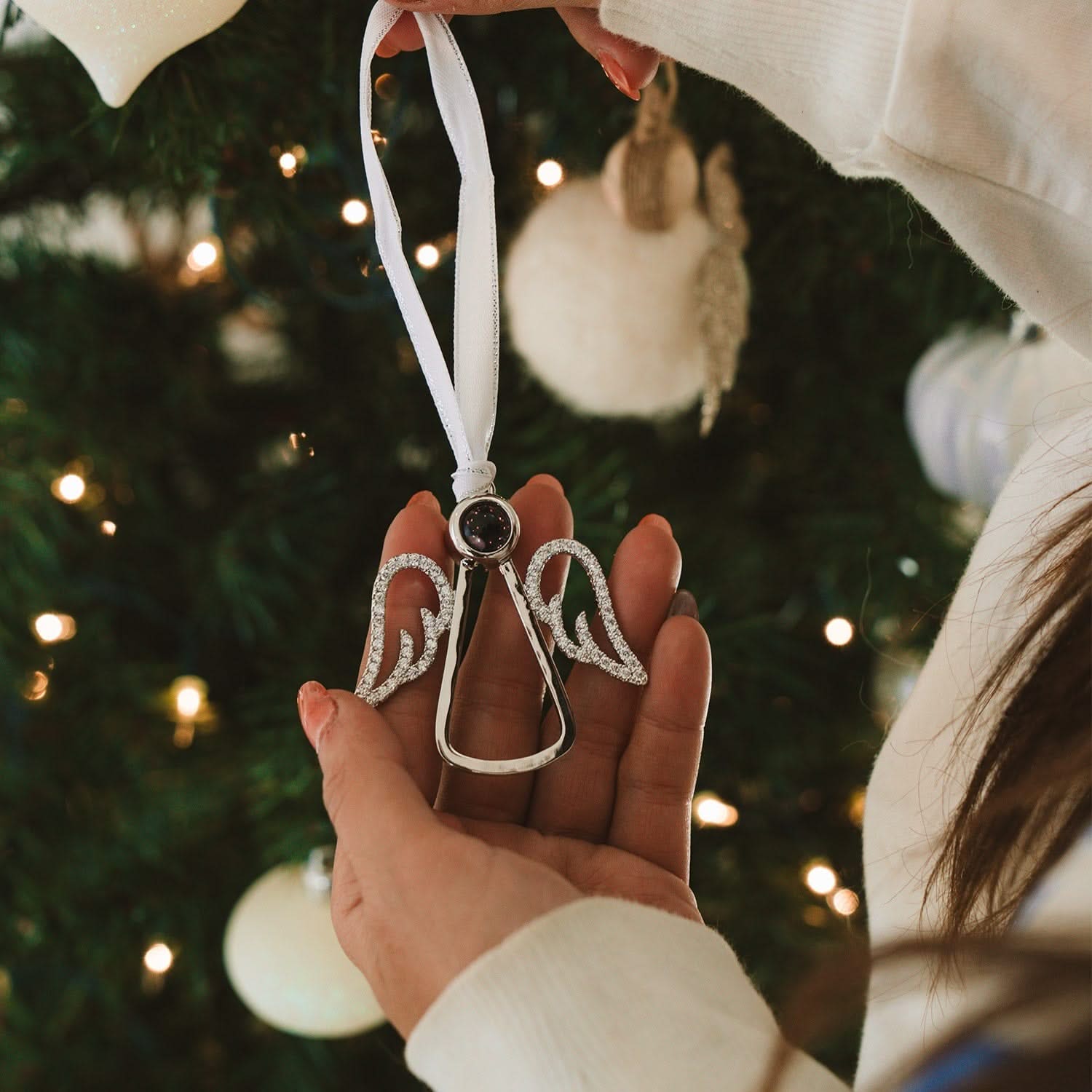 Personalized angel photo ornament