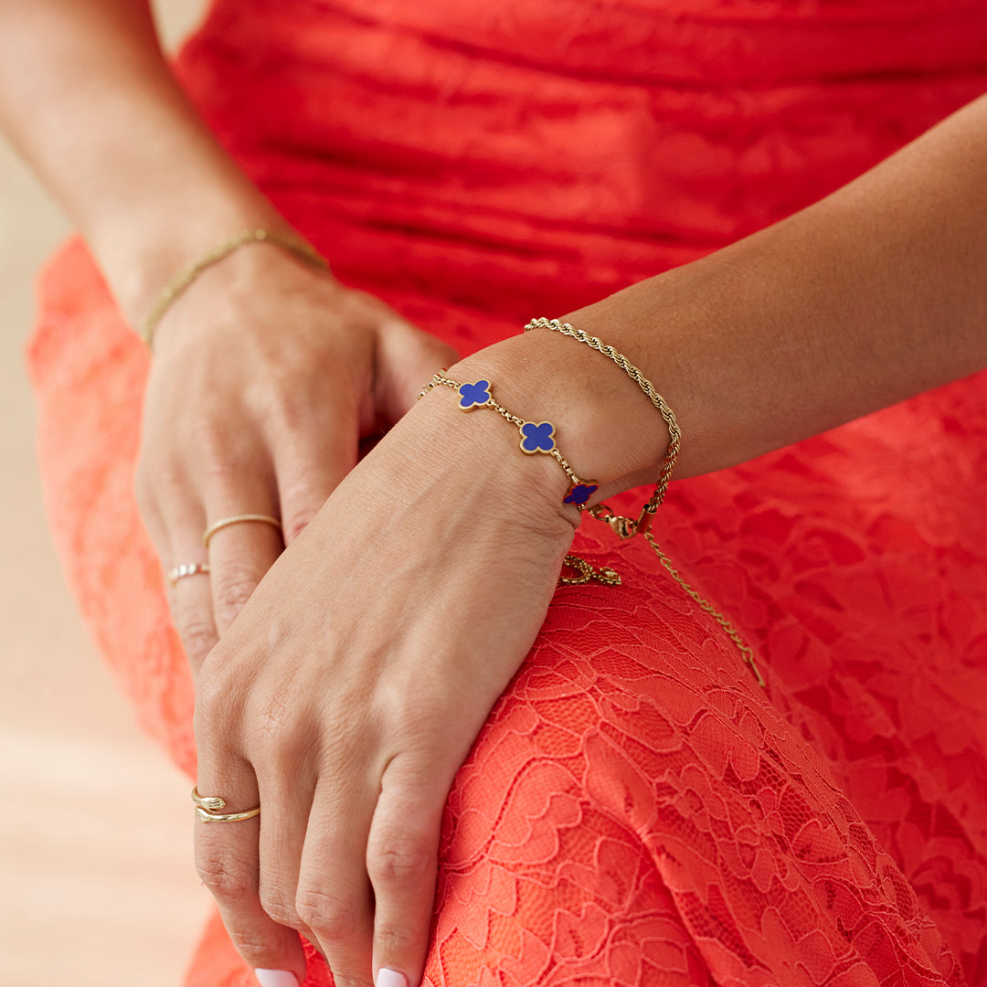 Clover enameled bracelet