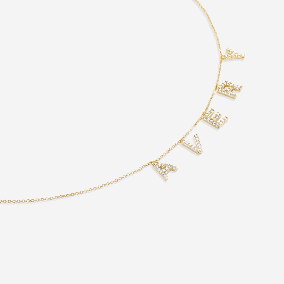 Block Letter Name Necklace