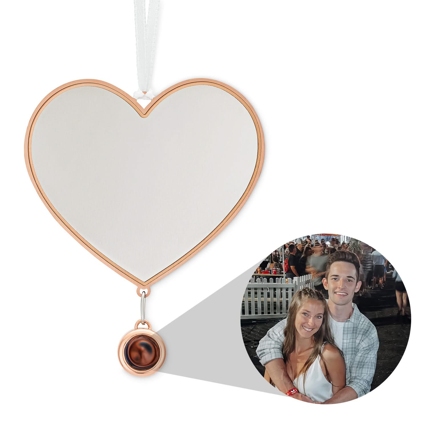 Personalized heart photo ornament