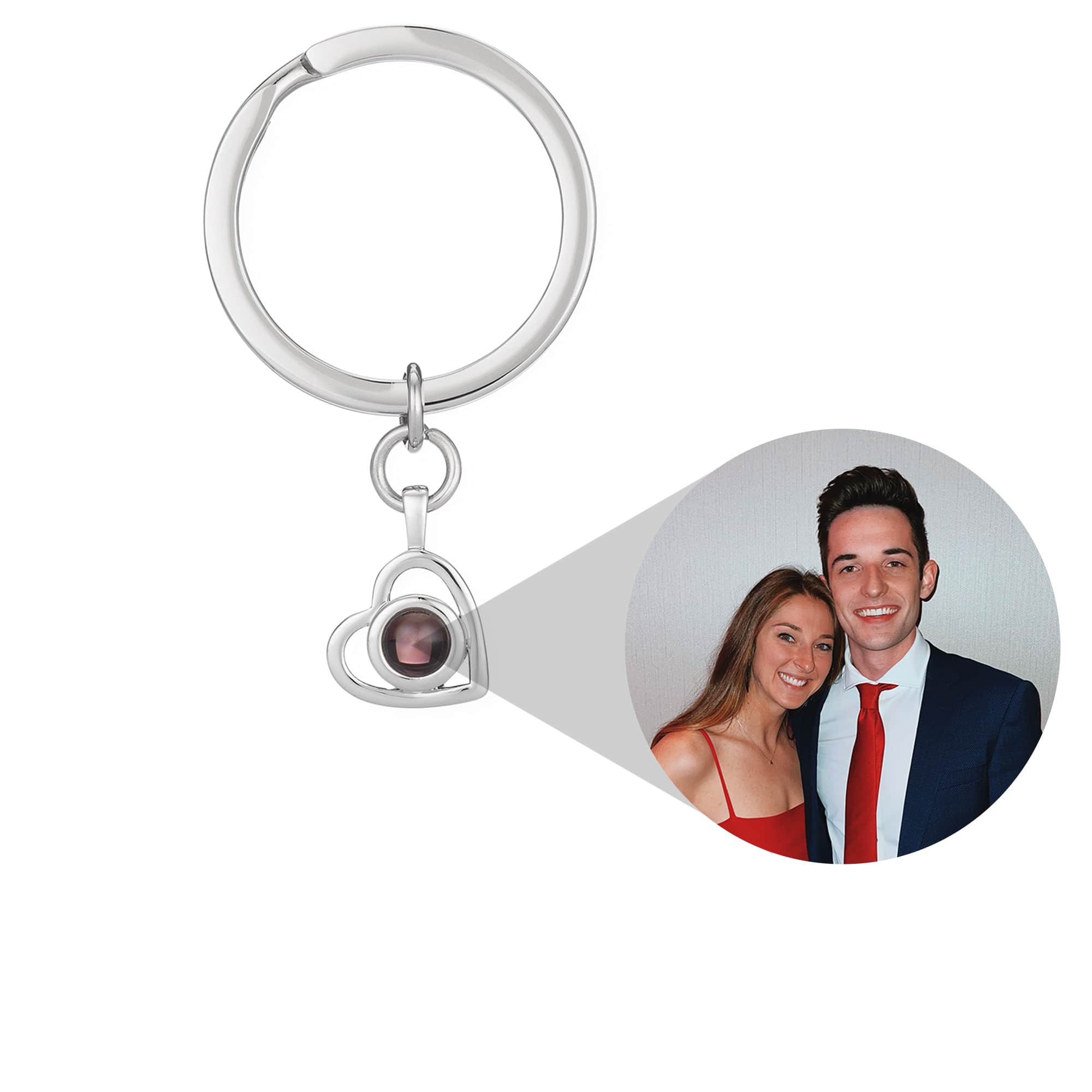 Personalized keychain with photo and heart