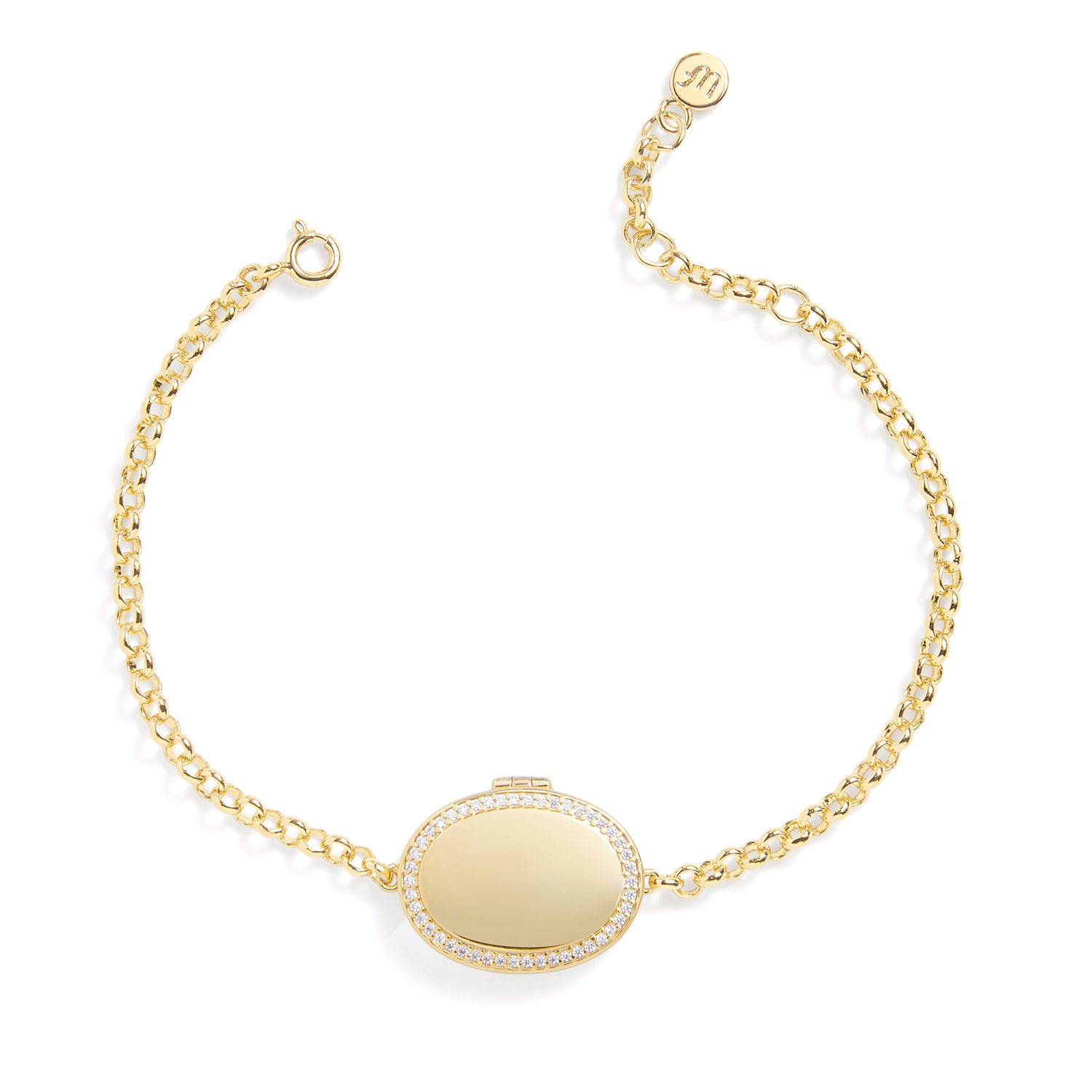 Personalized oval medallion bracelet