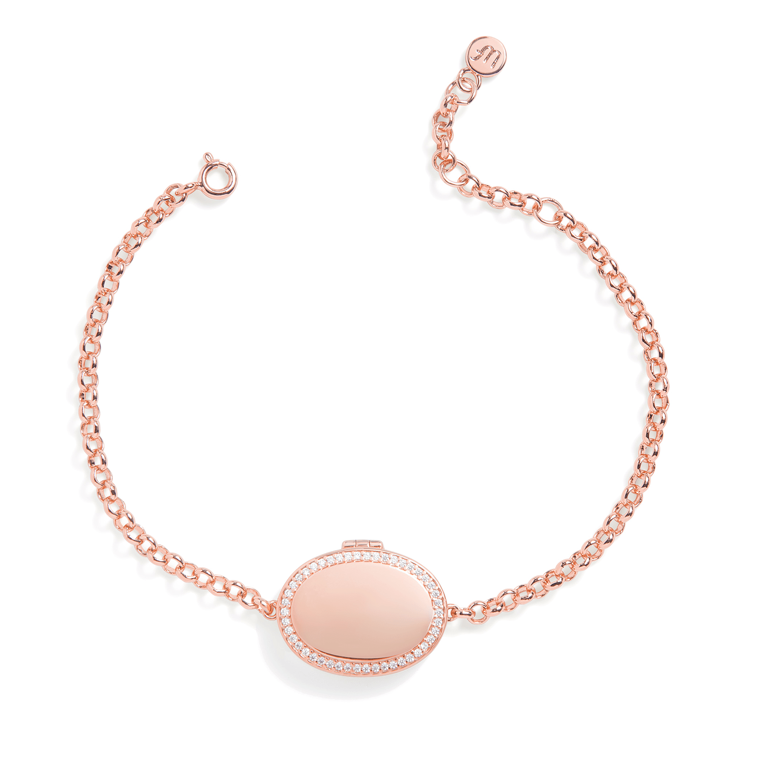 Personalized oval medallion bracelet