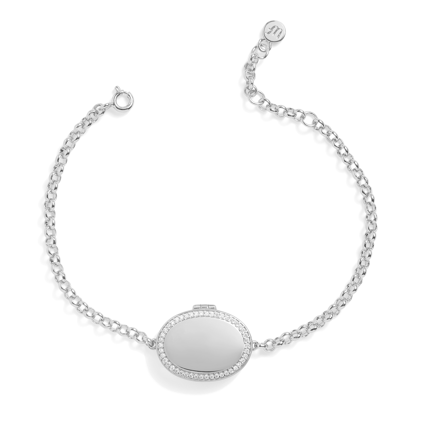 Personalized oval medallion bracelet