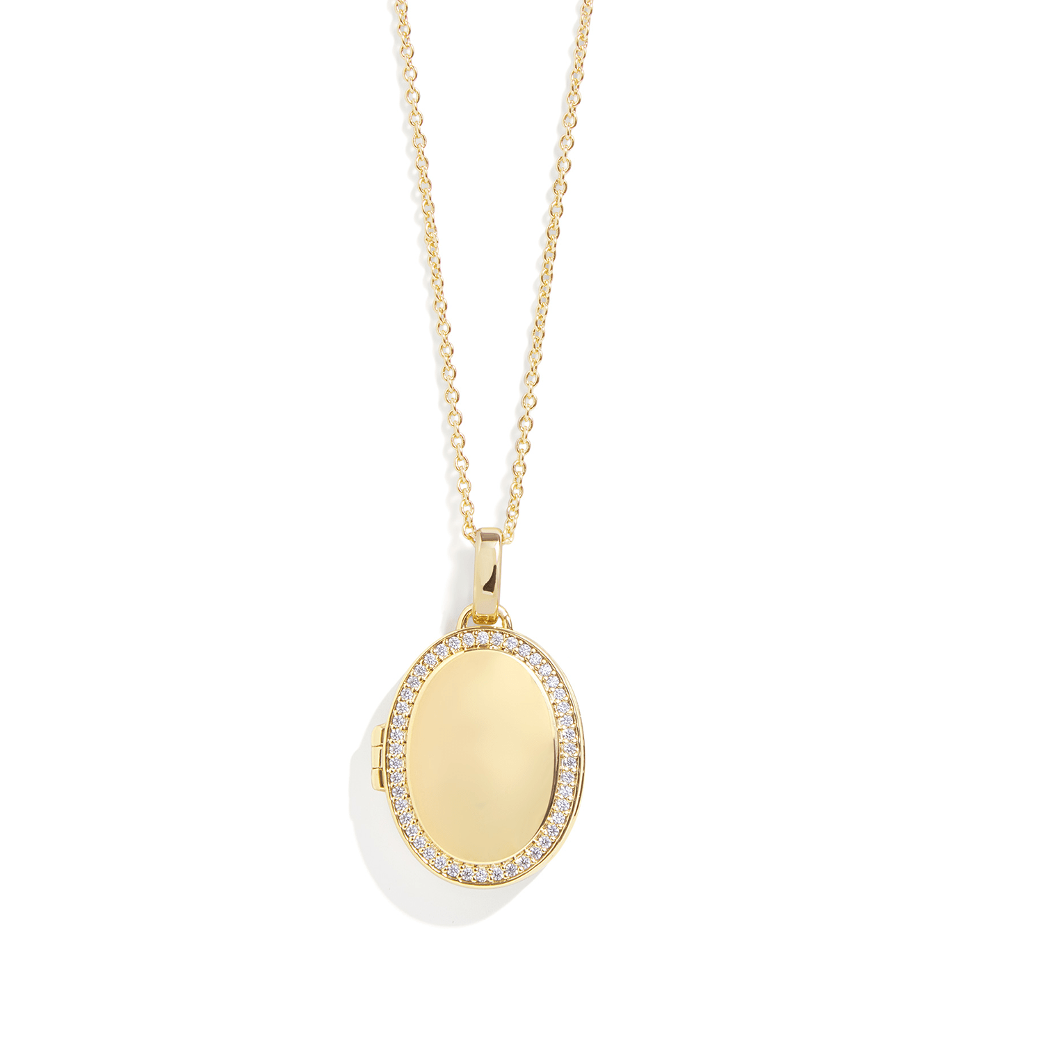 Personalized oval locket necklace
