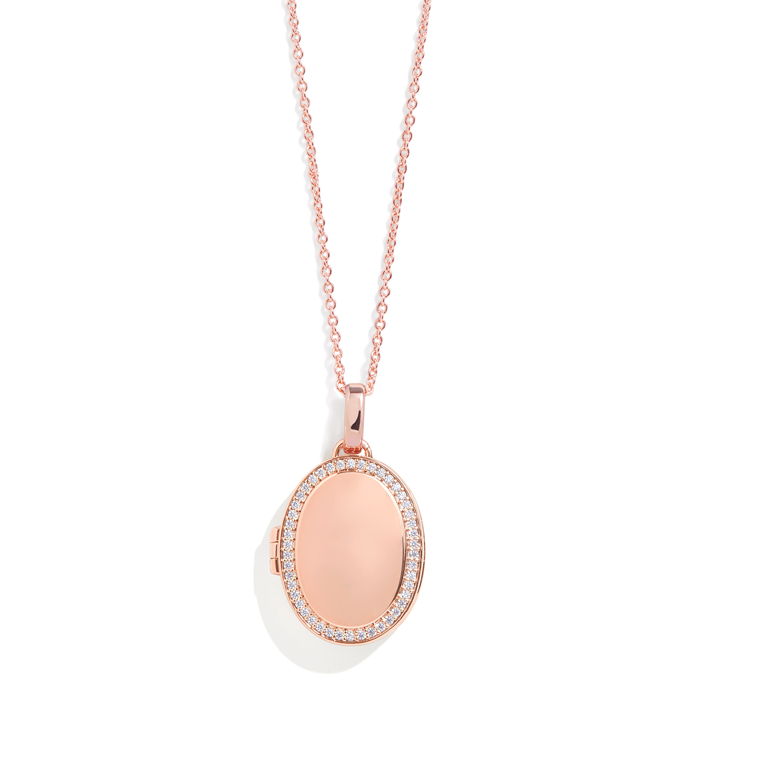 Personalized oval locket necklace