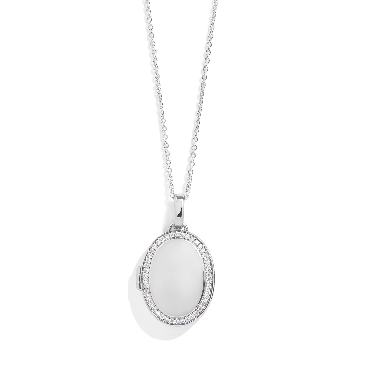Personalized oval locket necklace