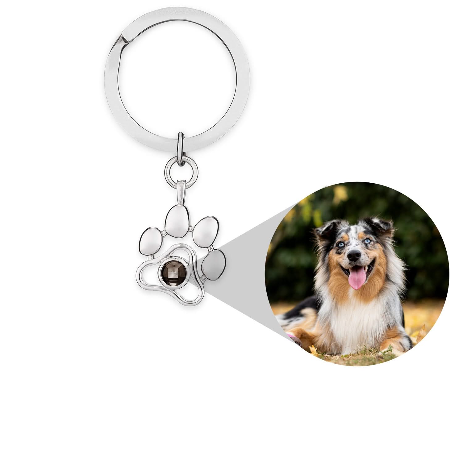 Personalized keychain with pet photo
