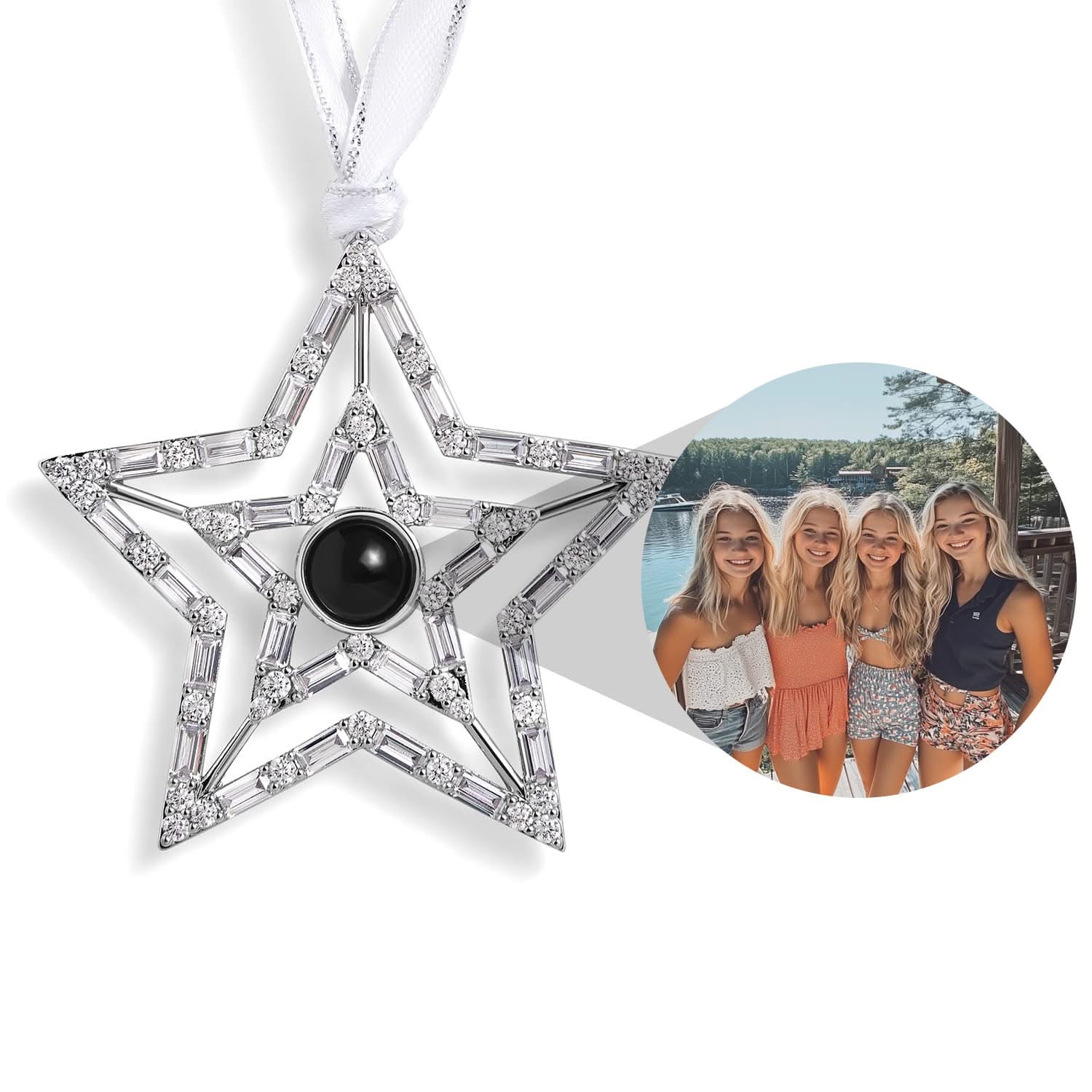 Personalized star photo ornament