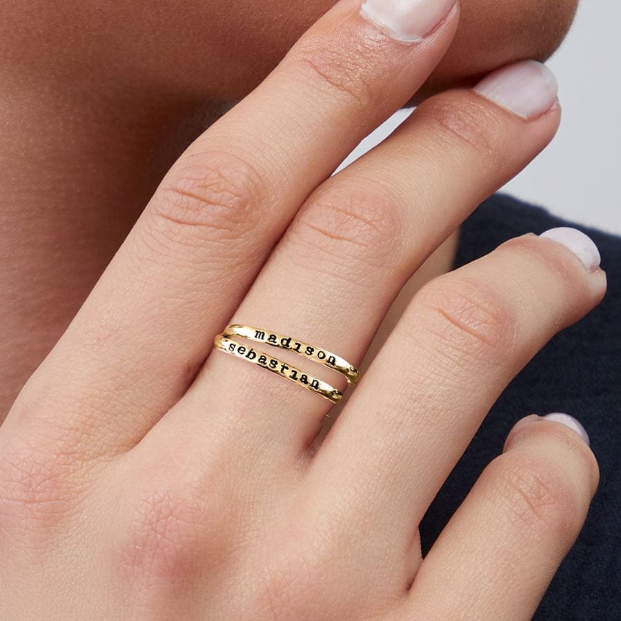 Name rings are compact and stackable