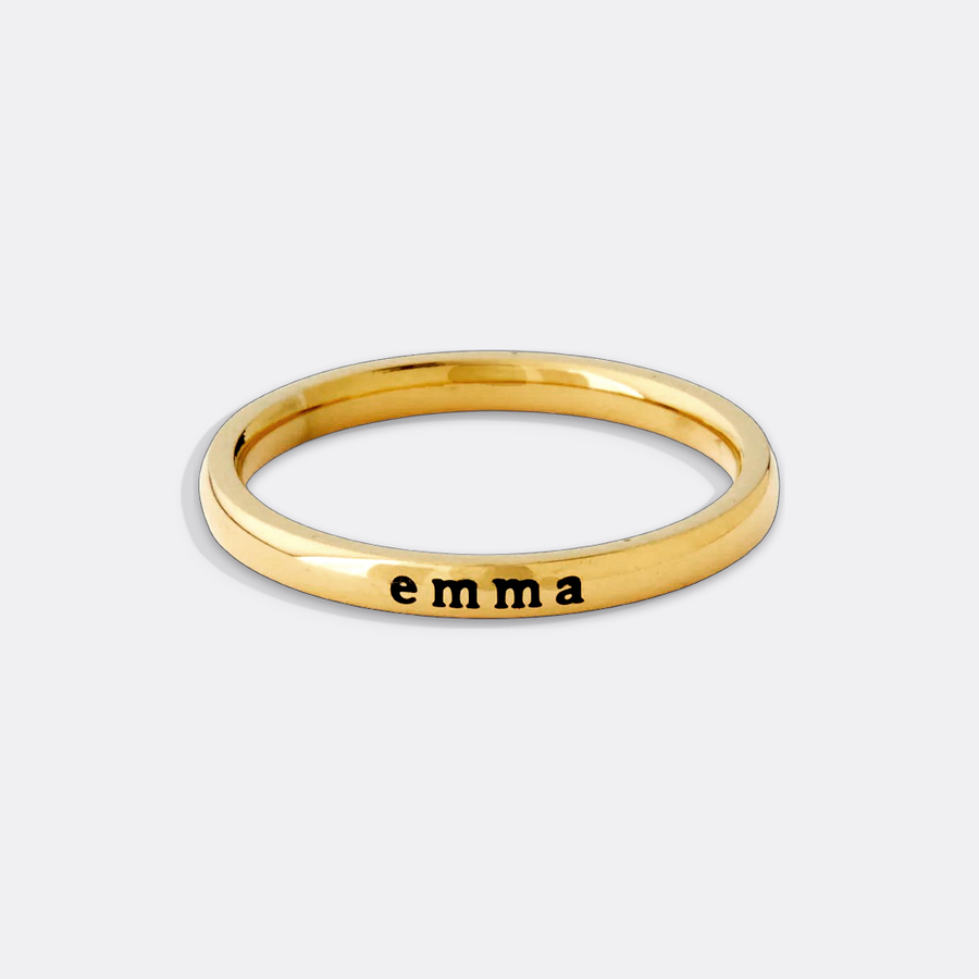 Name rings are compact and stackable